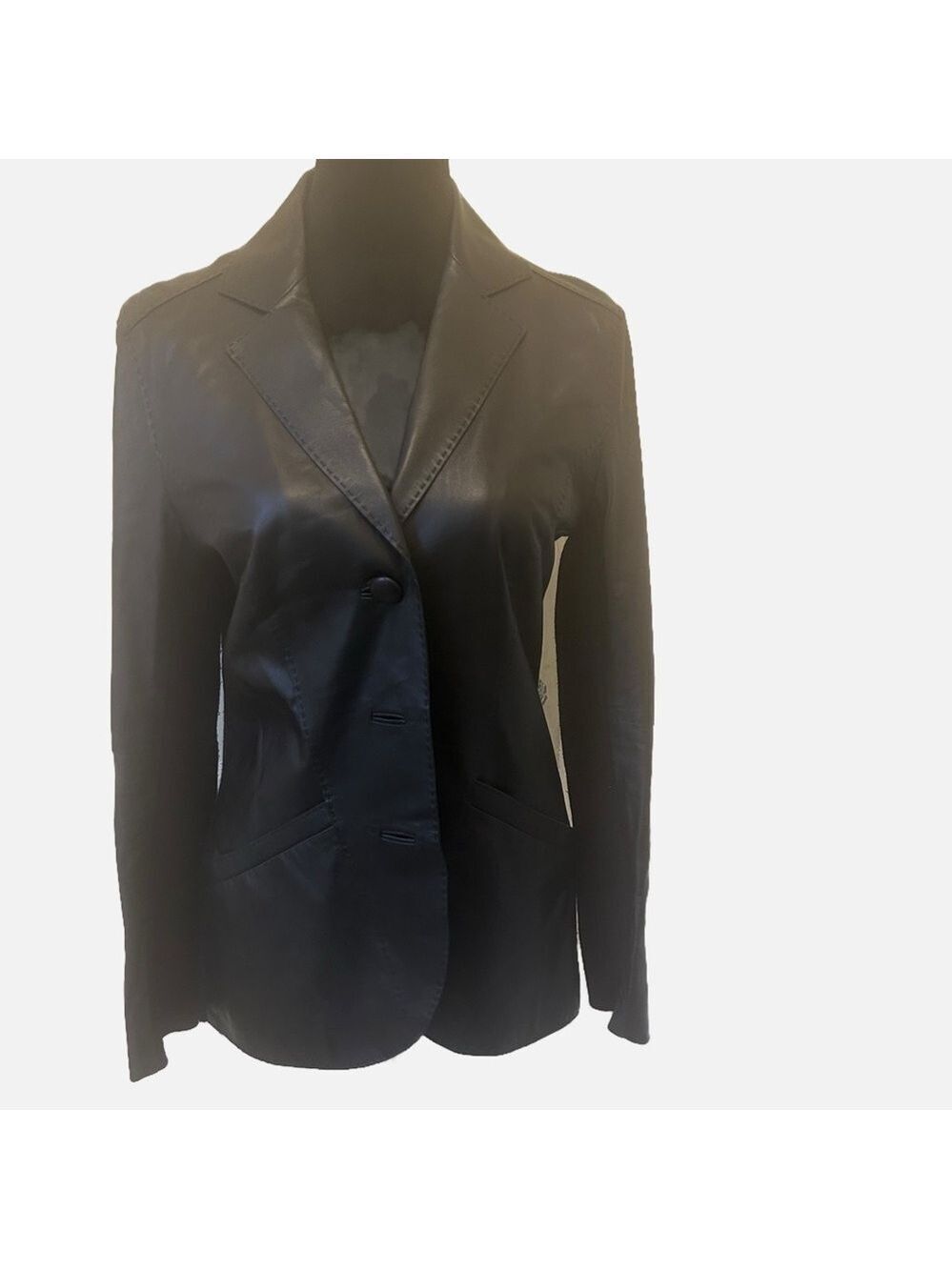 Lafayette 148 New York Women’s Leather Blazer 4 Goth Witchy Classic Lined